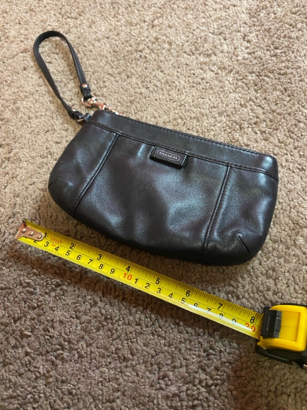 Coach Black Leather Wristlet with Detachable Strap - Picture 3 of 4